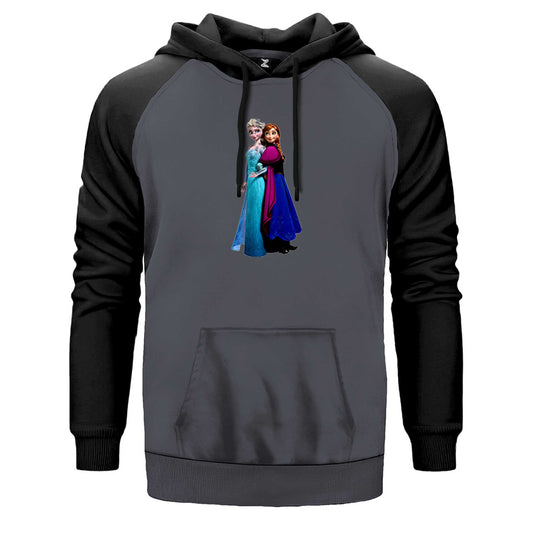 Karlar Ülkesi Elsa ve Anna Çift Renk Reglan Kol Sweatshirt