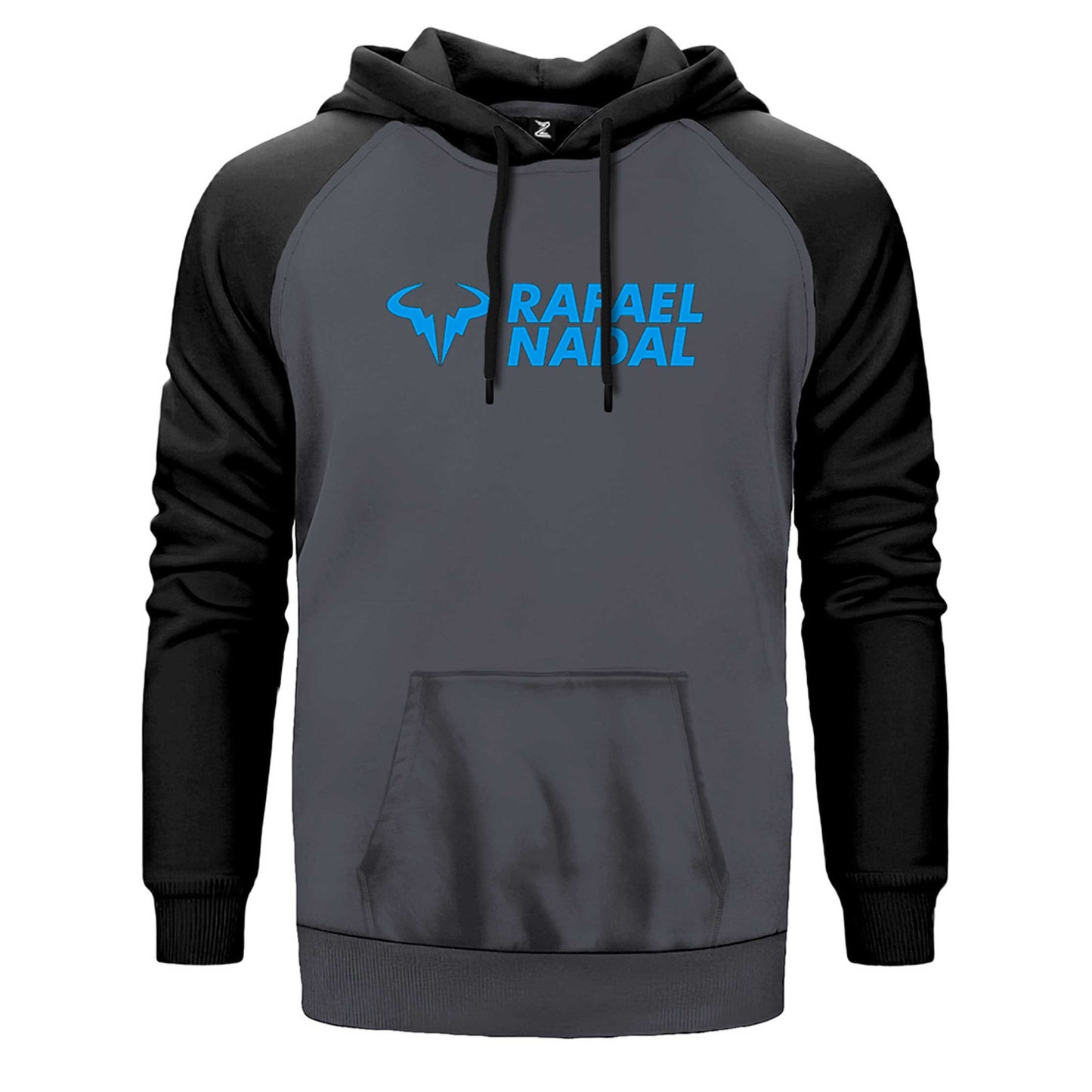 Rafael Nadal Blue Logo Text Çift Renk Reglan Kol Sweatshirt