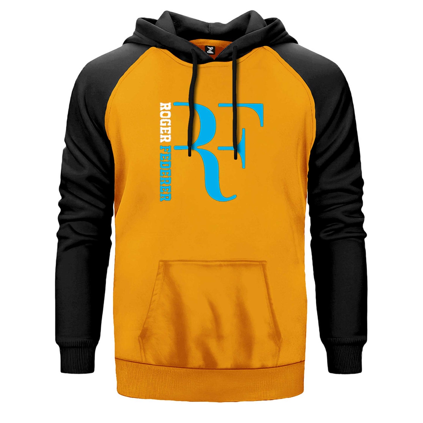 Roger Federer Blue Logo Çift Renk Reglan Kol Sweatshirt
