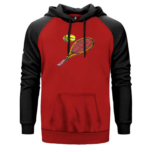 Tennis Rackets Classic Çift Renk Reglan Kol Sweatshirt