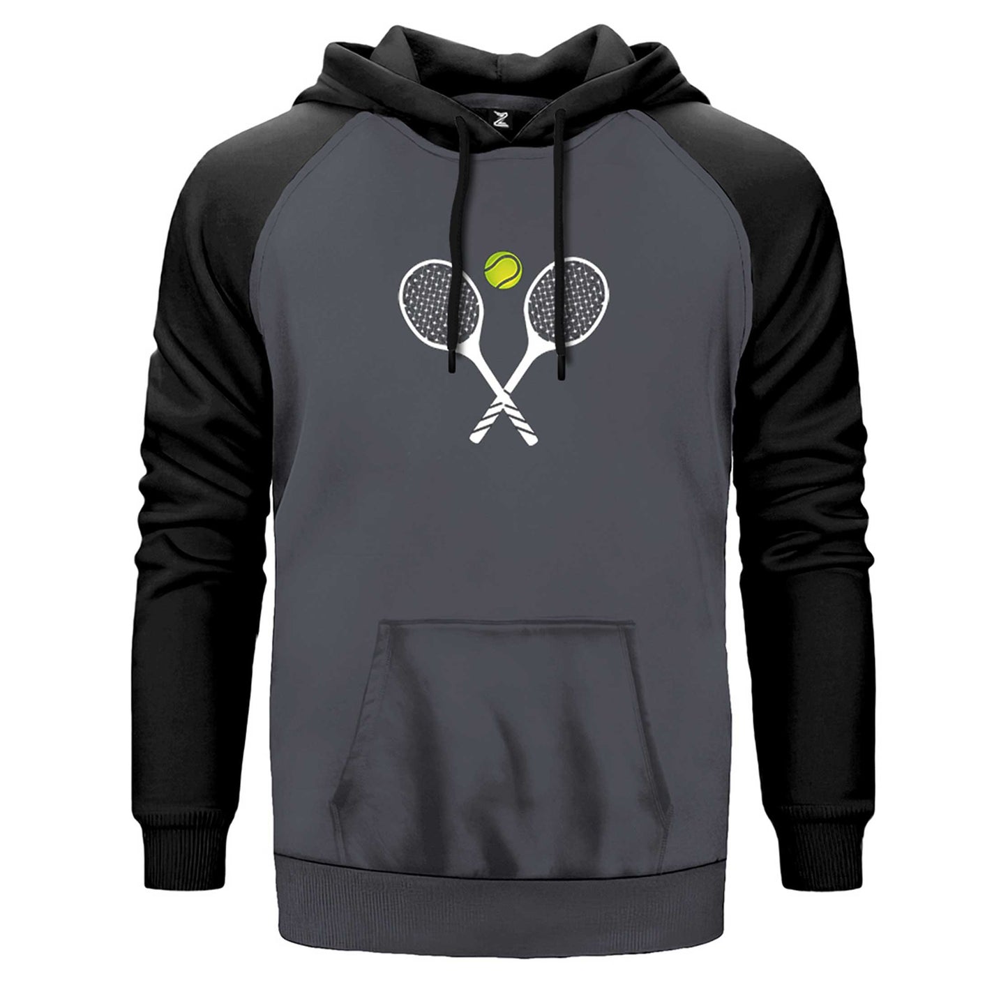 Tennis Rackets Çift Renk Reglan Kol Sweatshirt