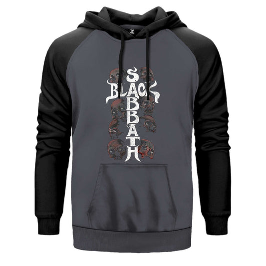 Black Sabbath Skull Çift Renk Reglan Kol Sweatshirt