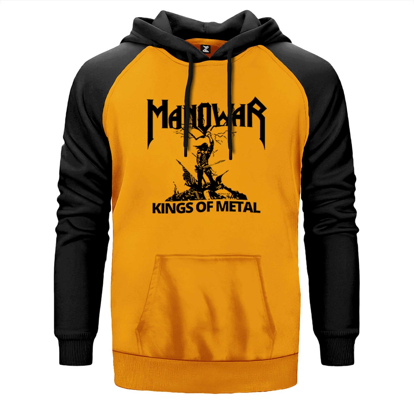 Manowar Kings of Metal Black Çift Renk Reglan Kol Sweatshirt