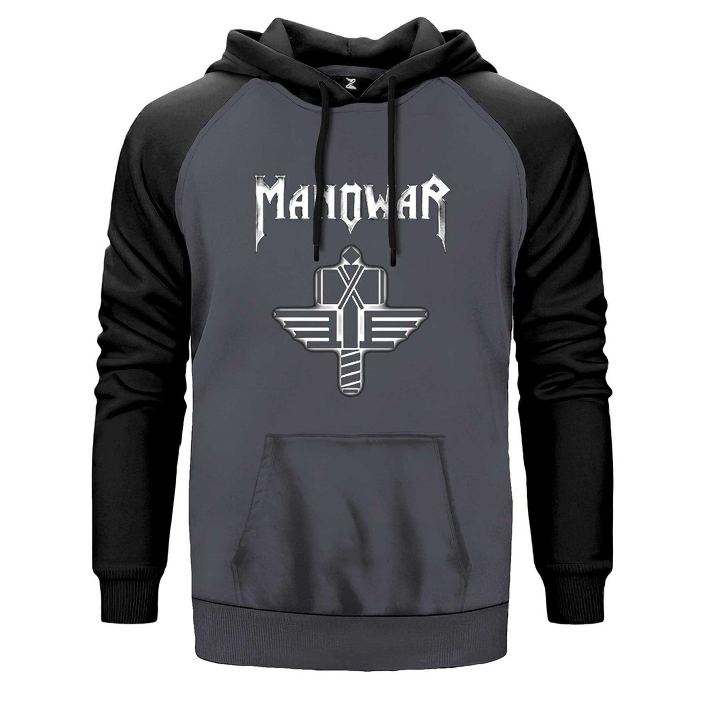 Manowar Sign of the Hammer Neon Çift Renk Reglan Kol Sweatshirt