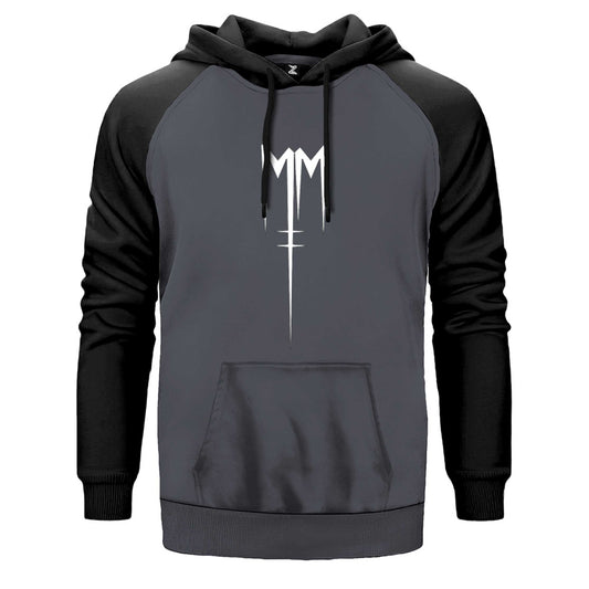Marilyn Manson Born Villain Logo Çift Renk Reglan Kol Sweatshirt