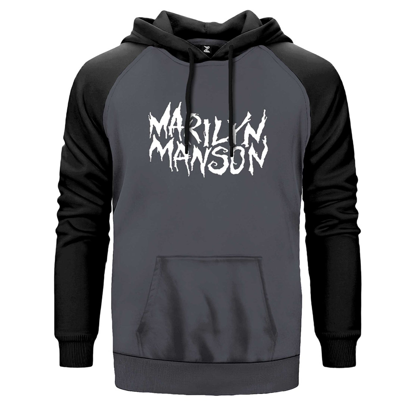 Marilyn Manson Iconic Text Çift Renk Reglan Kol Sweatshirt