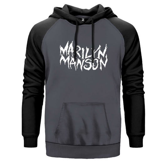 Marilyn Manson Iconic Text Çift Renk Reglan Kol Sweatshirt
