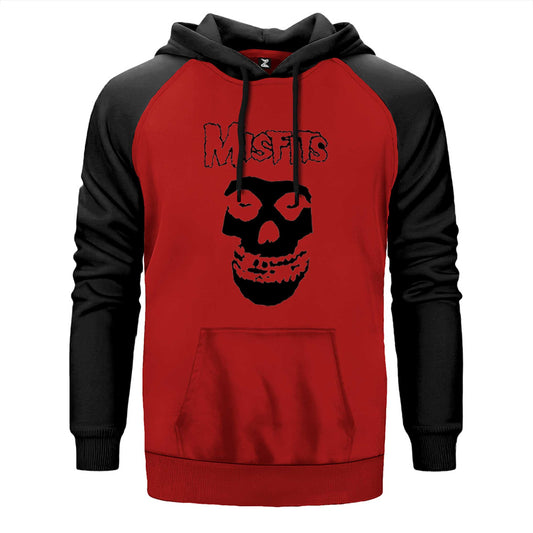 Misfits Skull Çift Renk Reglan Kol Sweatshirt