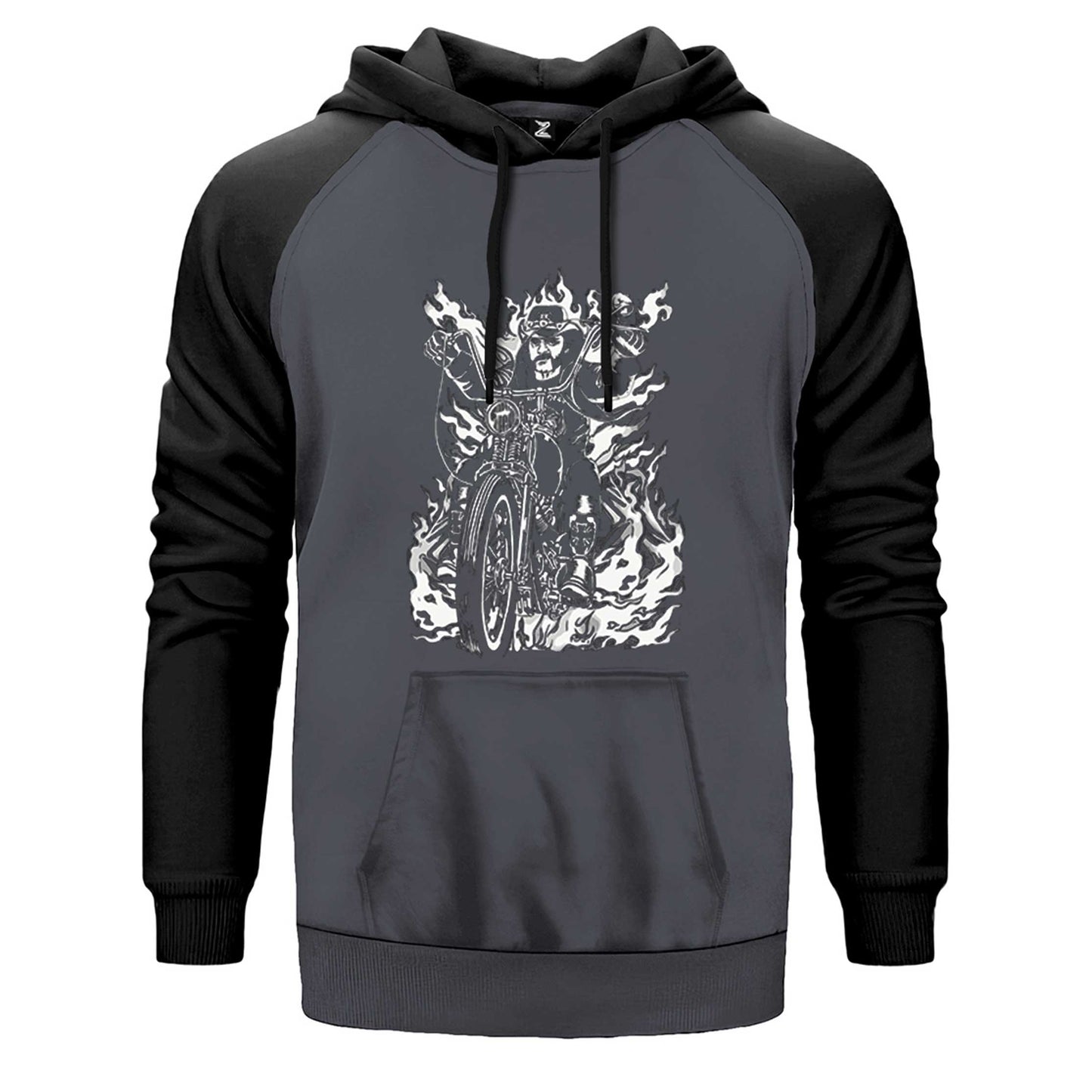 Motörhead Lemmy Kilmister Motorbike Fire Çift Renk Reglan Kol Sweatshirt