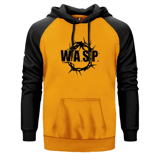 WASP Logo Text Çift Renk Reglan Kol Sweatshirt