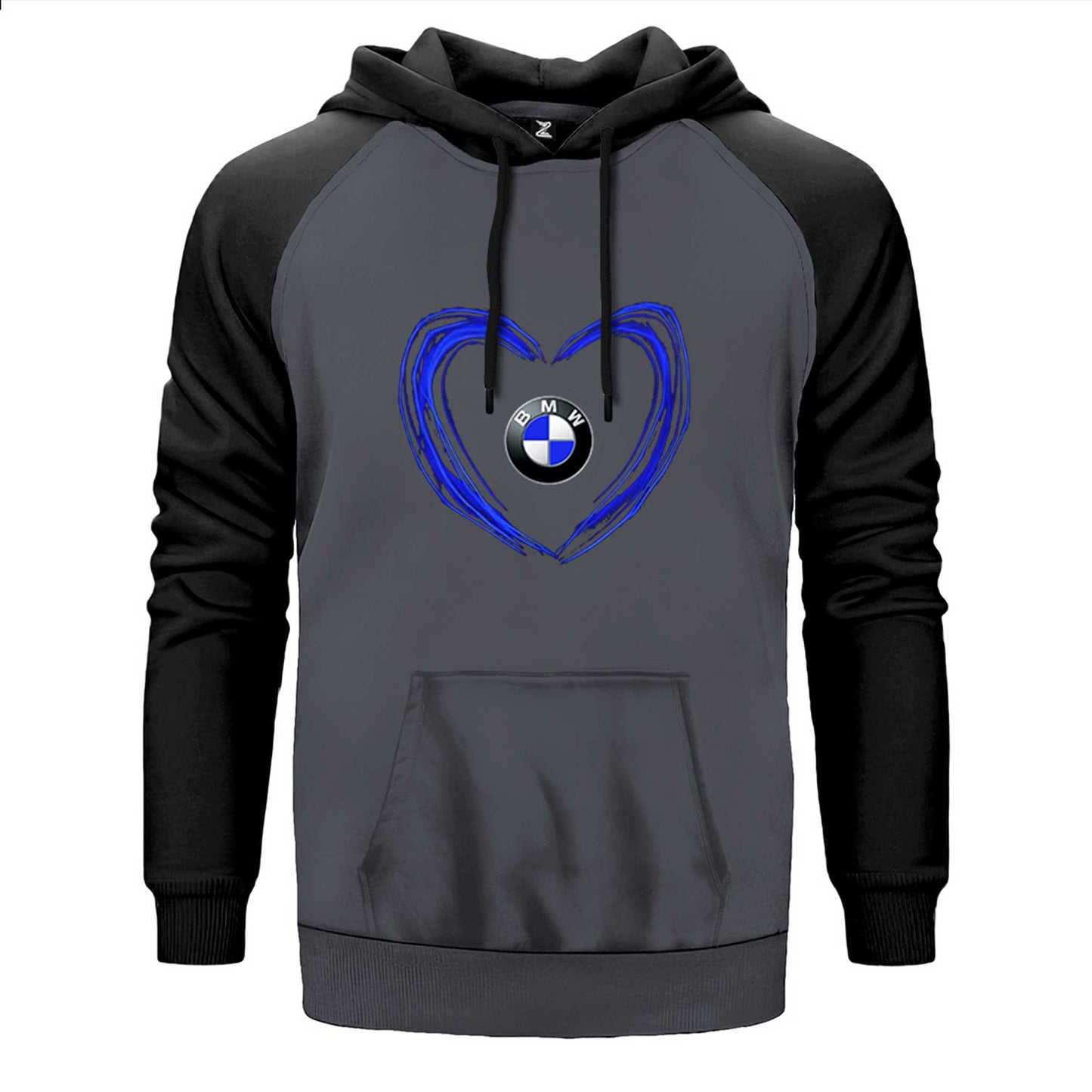 BMW Heart Logo Çift Renk Reglan Kol Sweatshirt