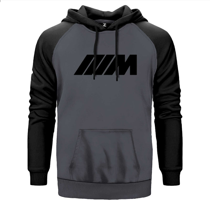 BMW M Power Black çift renk reglan kol kapşonlu sweatshirt - gri