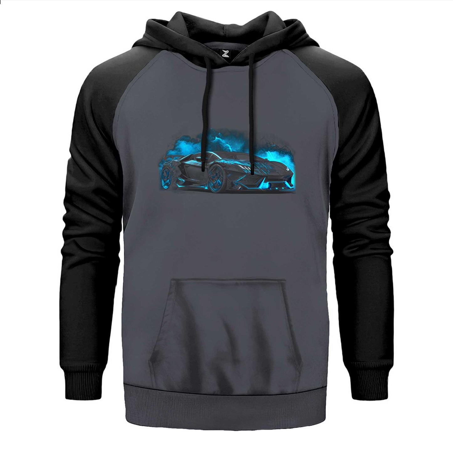 Lamborghini Black Neon Çift Renk Reglan Kol Sweatshirt