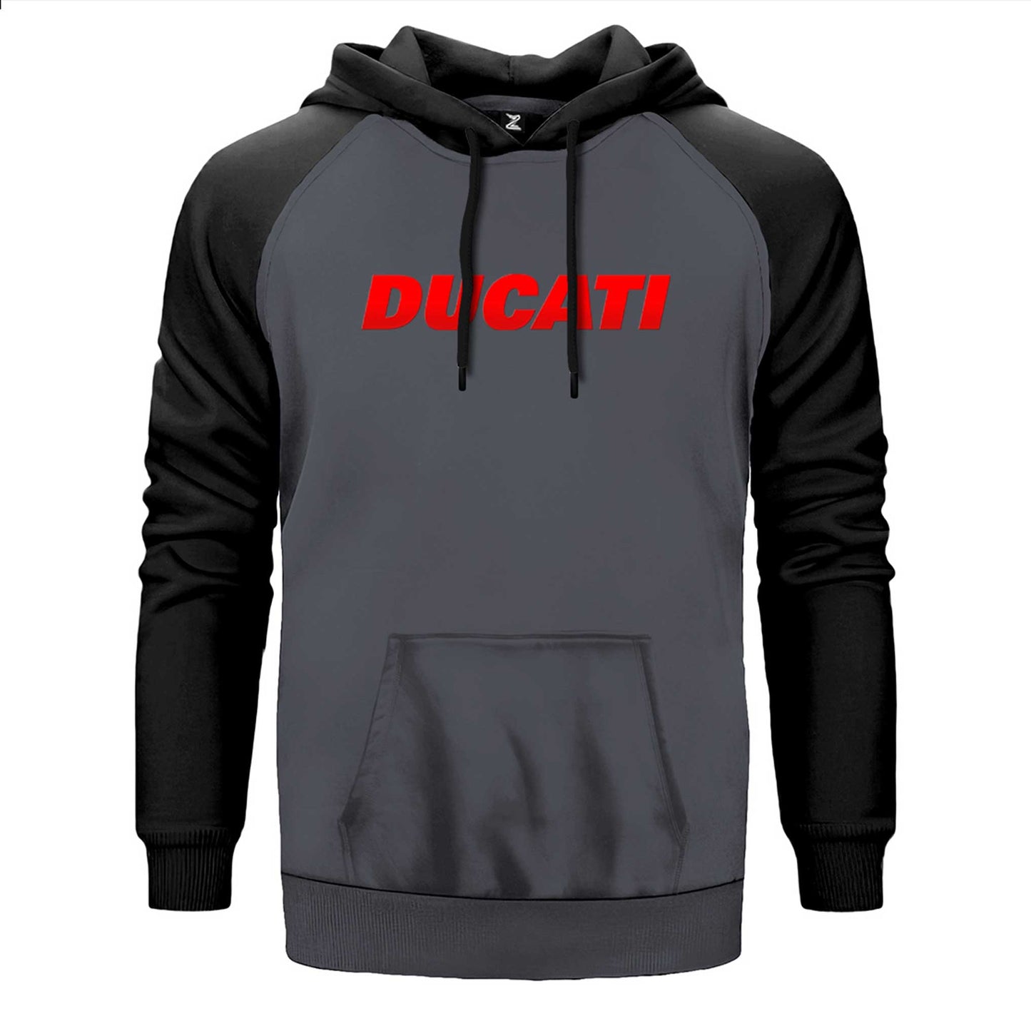 Ducati Red Logo Çift Renk Reglan Kol Sweatshirt