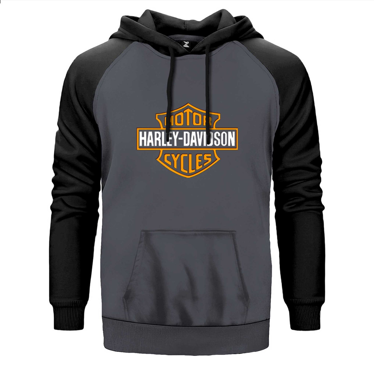 Harley Davidson Cycles Logo Çift Renk Reglan Kol Sweatshirt