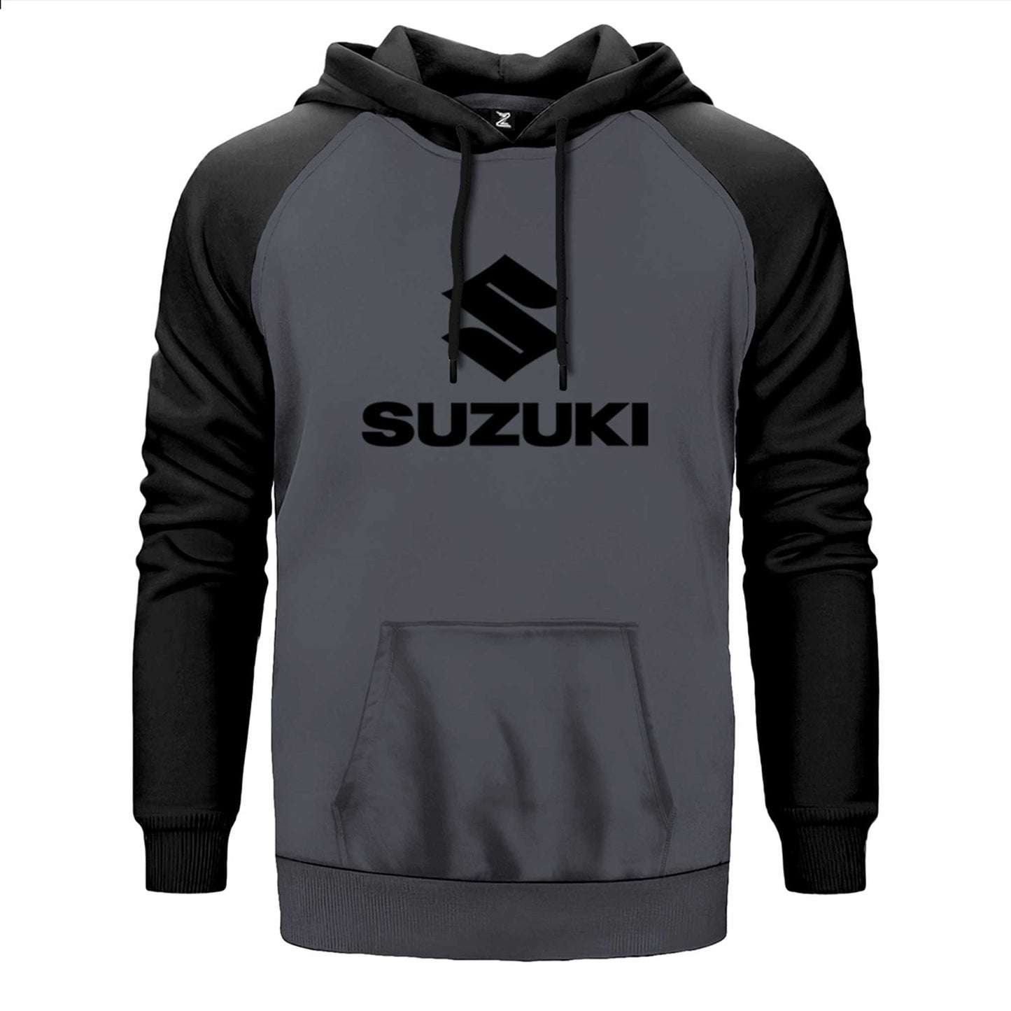 Suzuki Logo Text Black Çift Renk Reglan Kol Sweatshirt