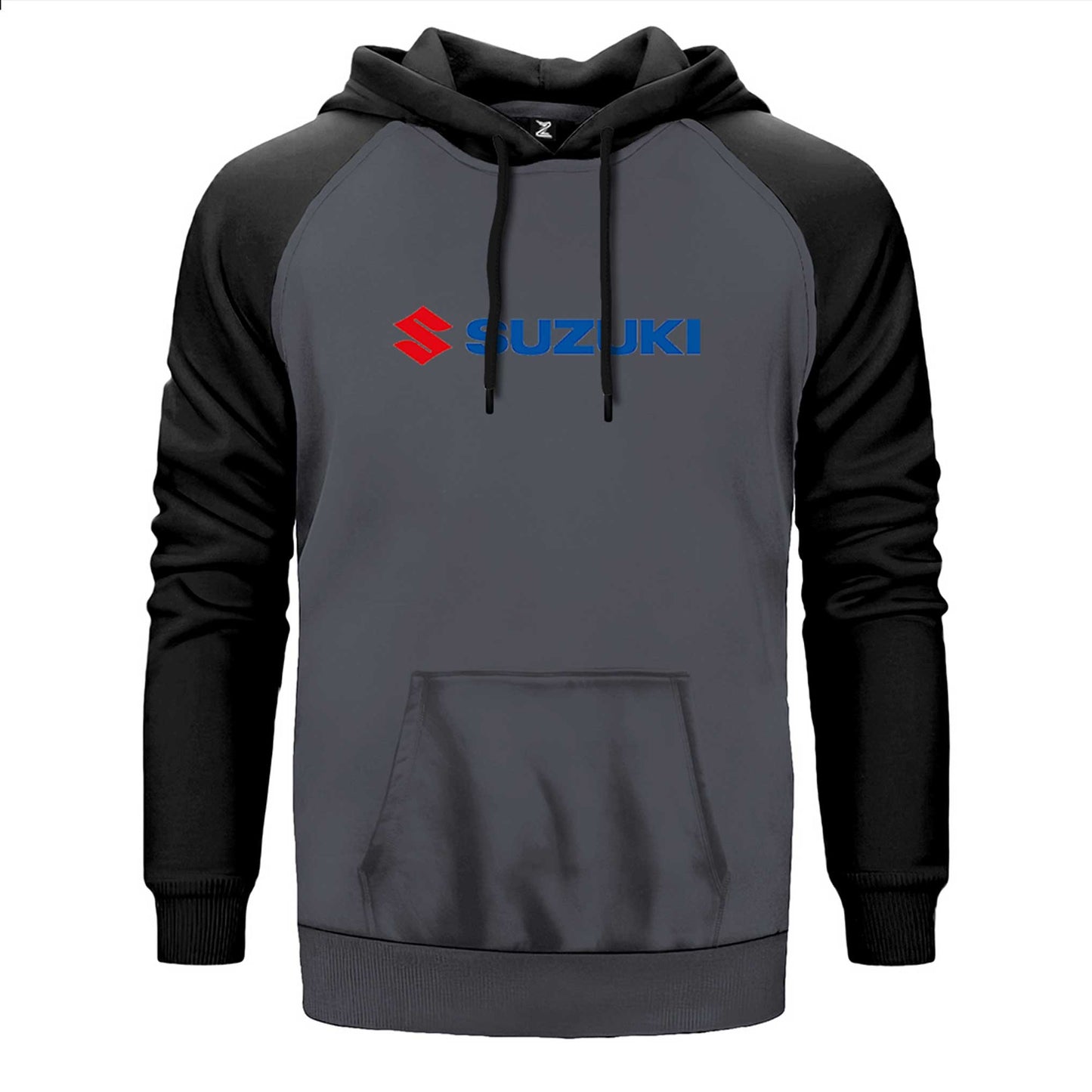 Suzuki Motorcycle Logo Çift Renk Reglan Kol Sweatshirt