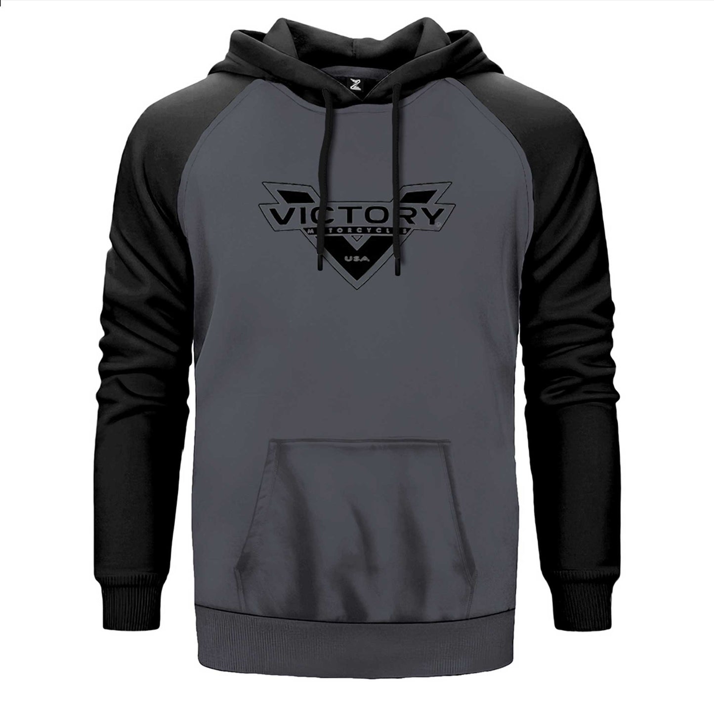 Victory Motorcycles Black Logo Çift Renk Reglan Kol Sweatshirt