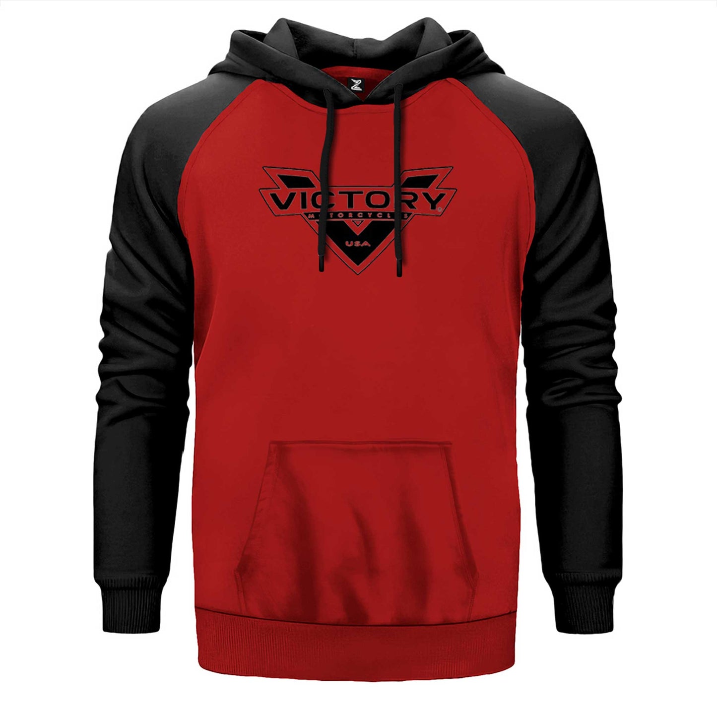 Victory Motorcycles Black Logo Çift Renk Reglan Kol Sweatshirt