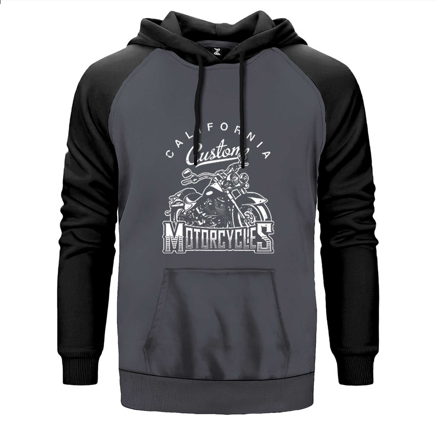 California Custom Motorcycles Çift Renk Reglan Kol Sweatshirt