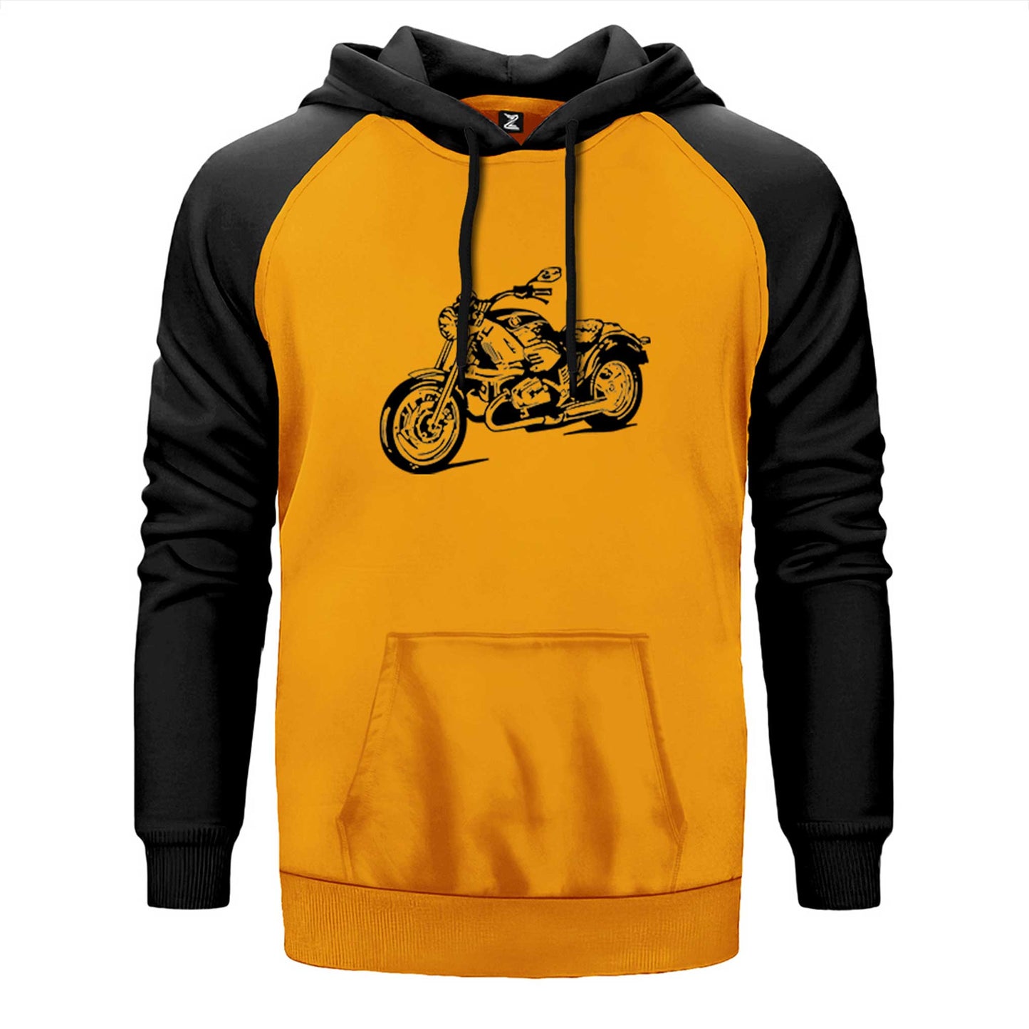 Kruvazör Motosiklet Çizim Çift Renk Reglan Kol Sweatshirt