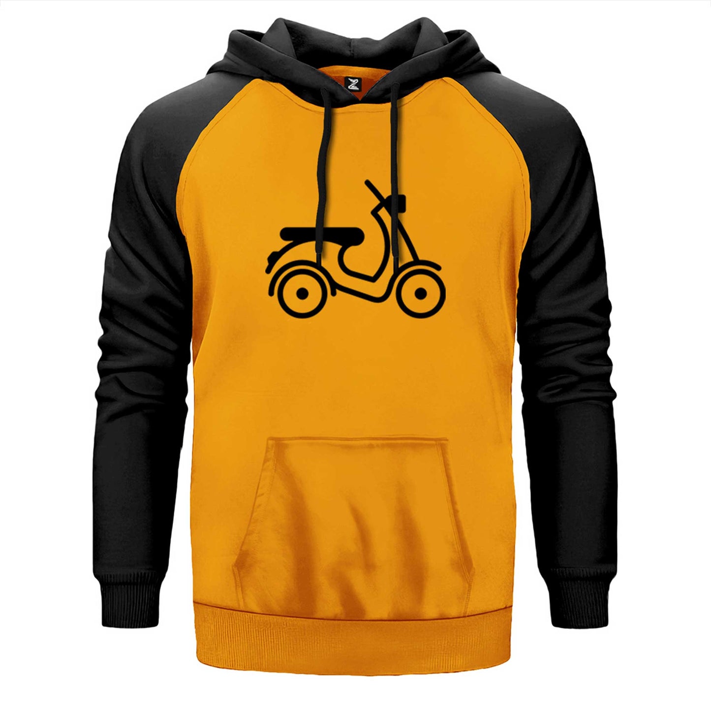 Vespa Scotter Siluet Çift Renk Reglan Kol Sweatshirt