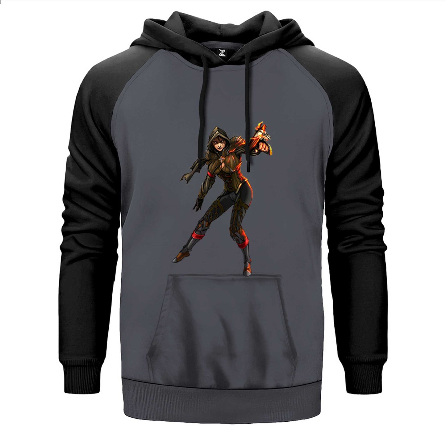 Diablo 3 Female Demon Hunter Çift Renk Reglan Kol Sweatshirt