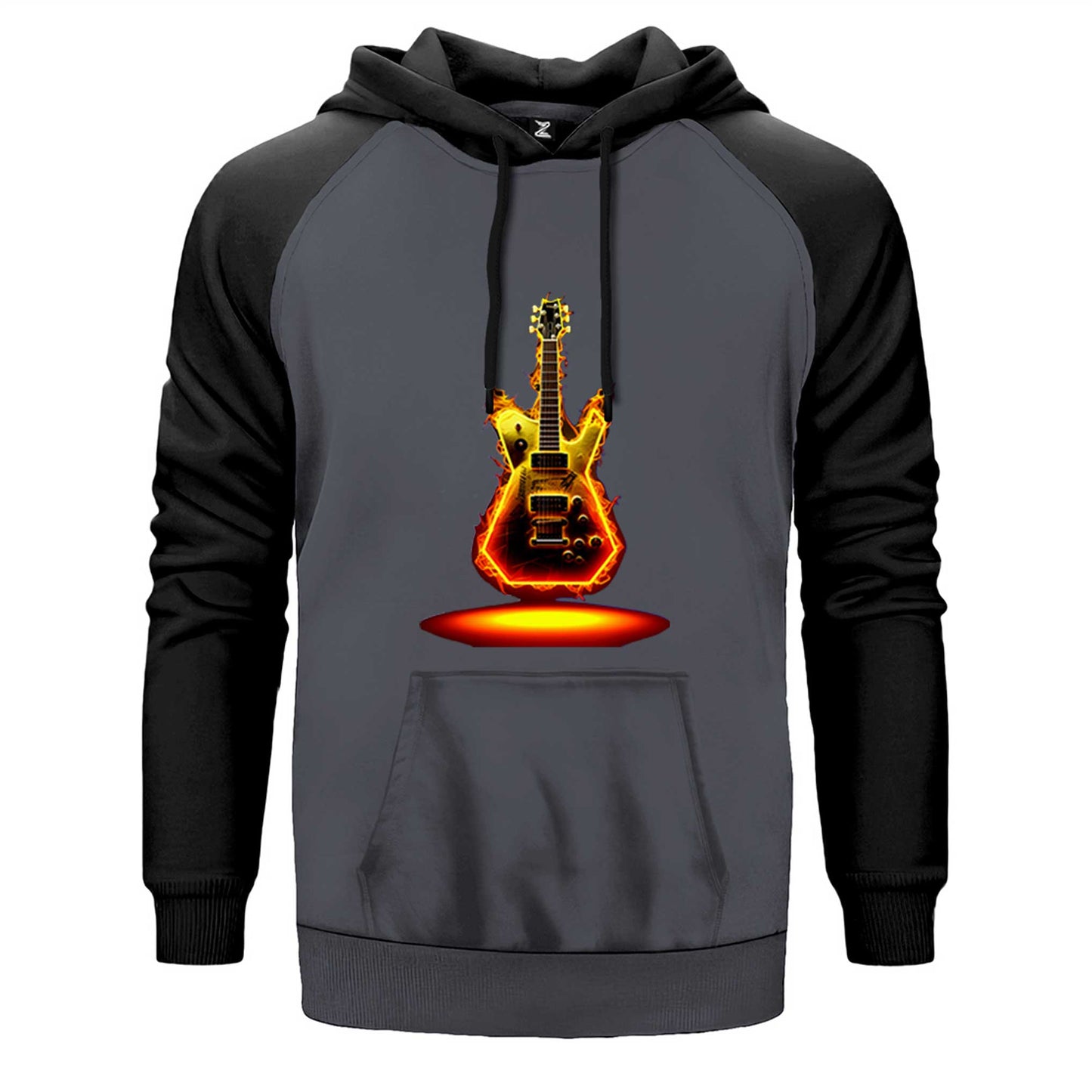 Electro Guitar Fire Çift Renk Reglan Kol Sweatshirt