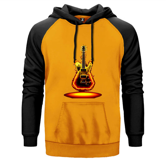 Electro Guitar Fire Çift Renk Reglan Kol Sweatshirt