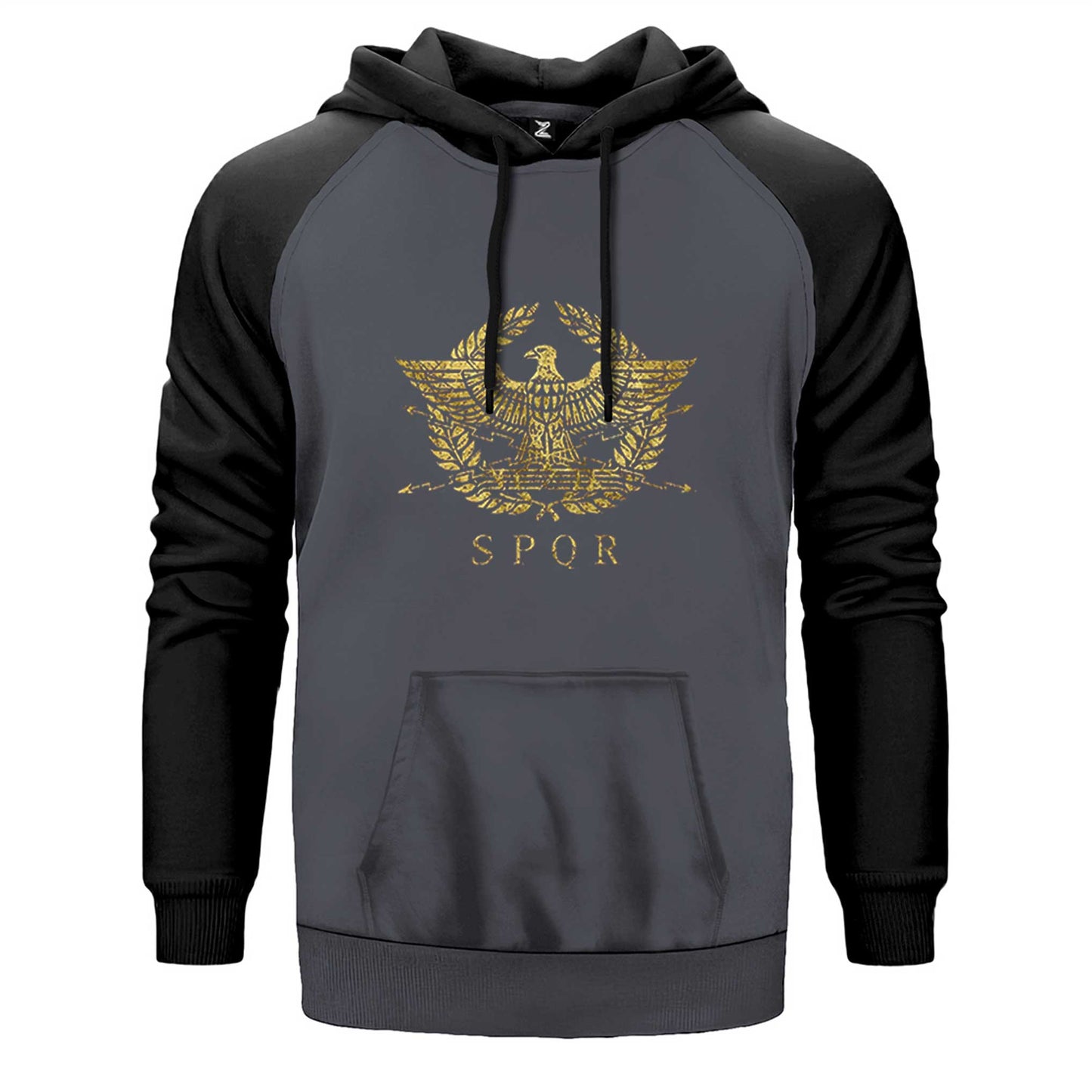 Roman Empire Emblem Çift Renk Reglan Kol Sweatshirt