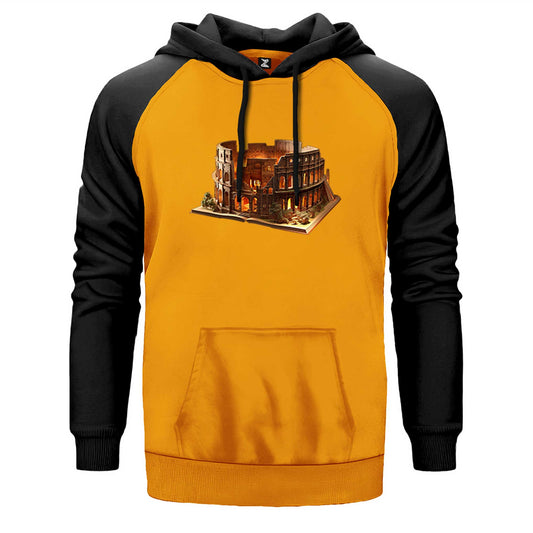 Roman view Book Çift Renk Reglan Kol Sweatshirt