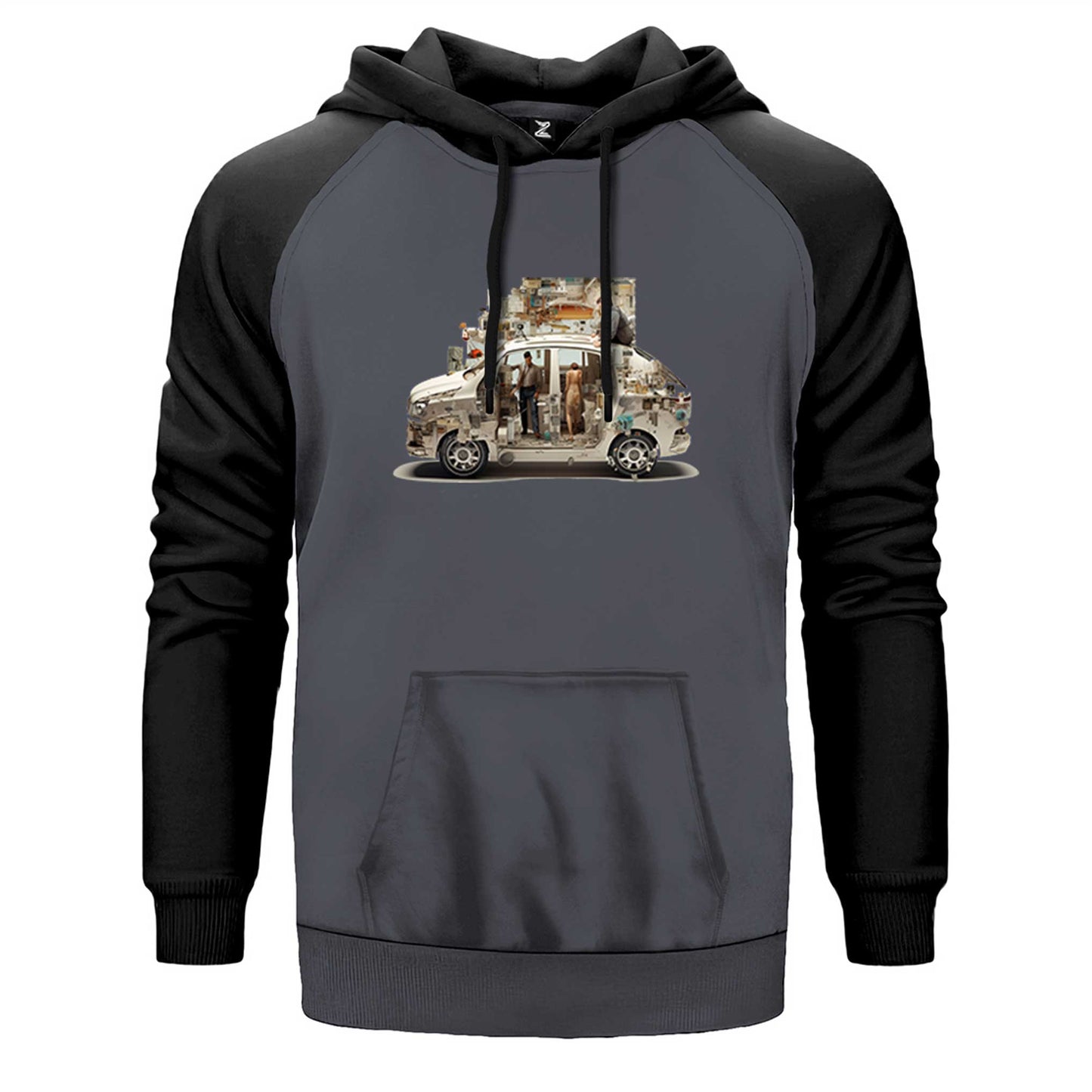 Self Driving Car Çift Renk Reglan Kol Sweatshirt