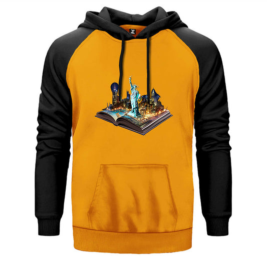 Usa View Book Çift Renk Reglan Kol Sweatshirt