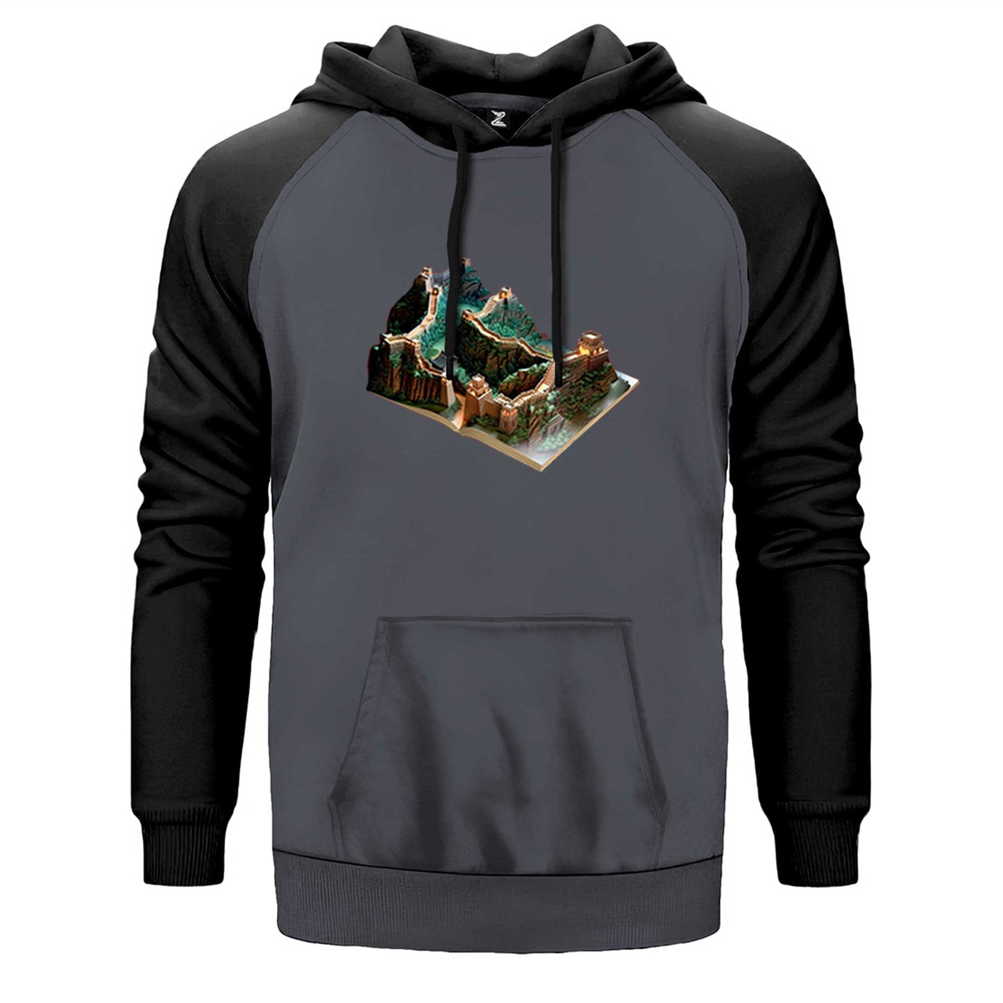 Great Wall of China View Book Çift Renk Reglan Kol Sweatshirt