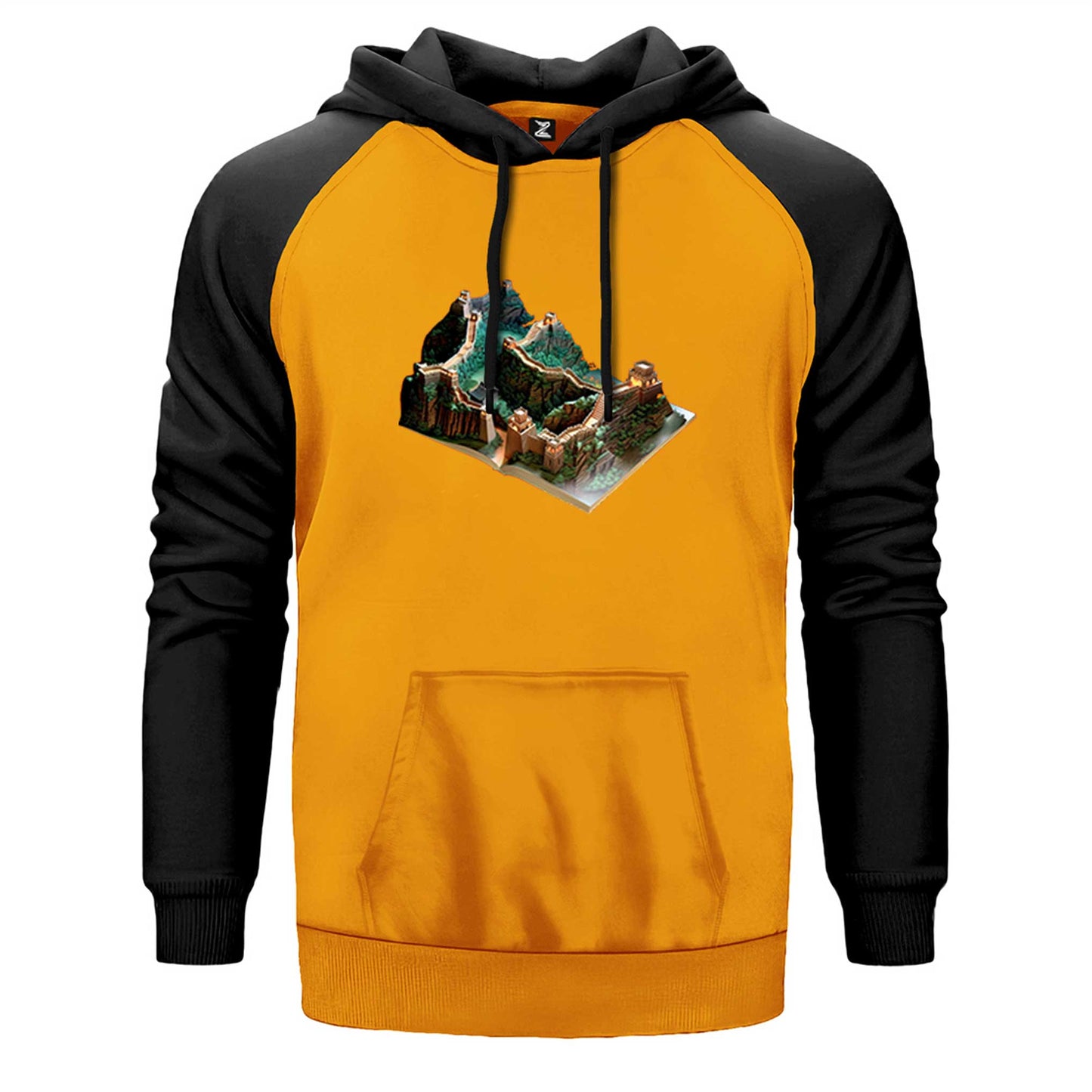 Great Wall of China View Book Çift Renk Reglan Kol Sweatshirt