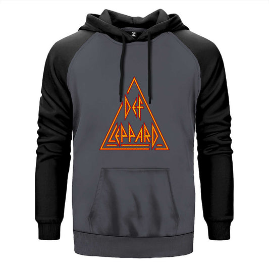 Def Leppard Logo 2 Çift Renk Reglan Kol Sweatshirt