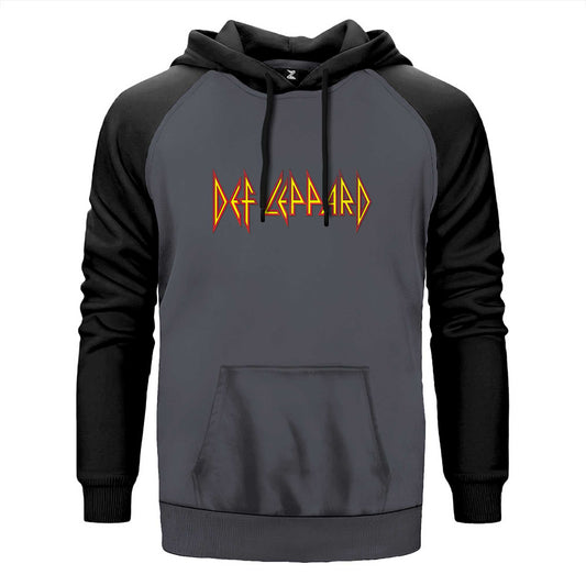 Def Leppard Logo Çift Renk Reglan Kol Sweatshirt