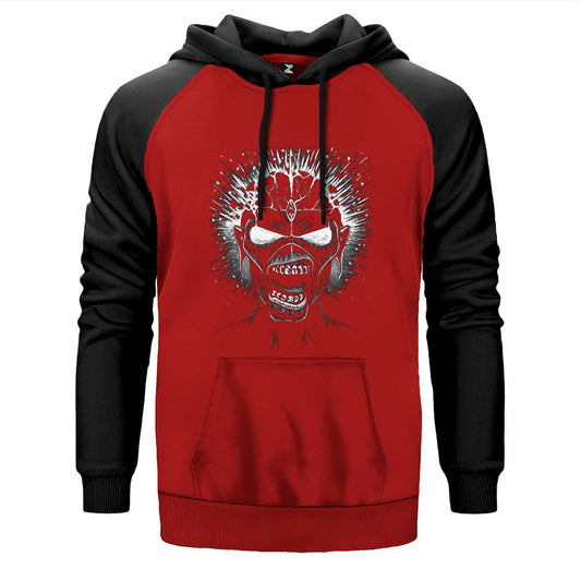 Iron maiden Skull Çift Renk Reglan Kol Sweatshirt