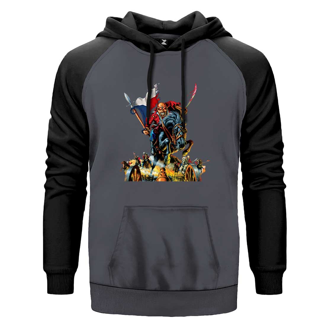 Iron Maiden Warriors Çift Renk Reglan Kol Sweatshirt