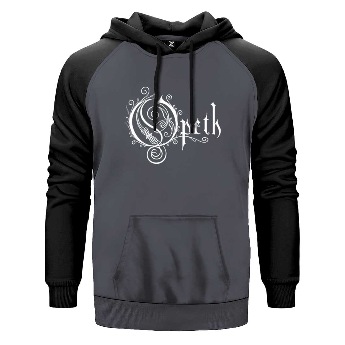 Opeth Logo White Çift Renk Reglan Kol Sweatshirt