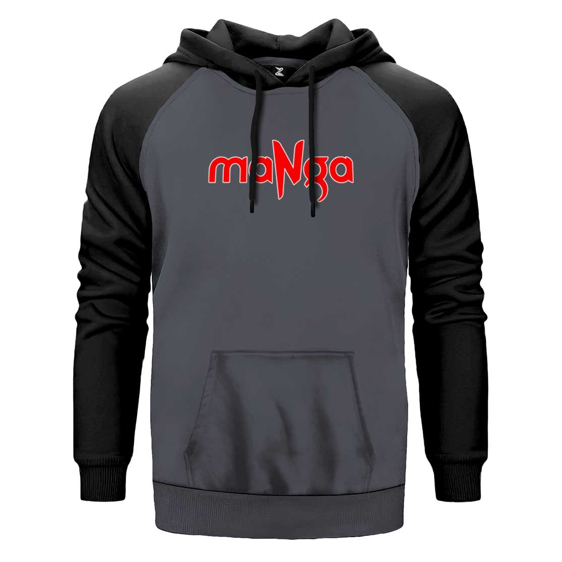 MaNga Red Text Çift Renk Reglan Kol Sweatshirt