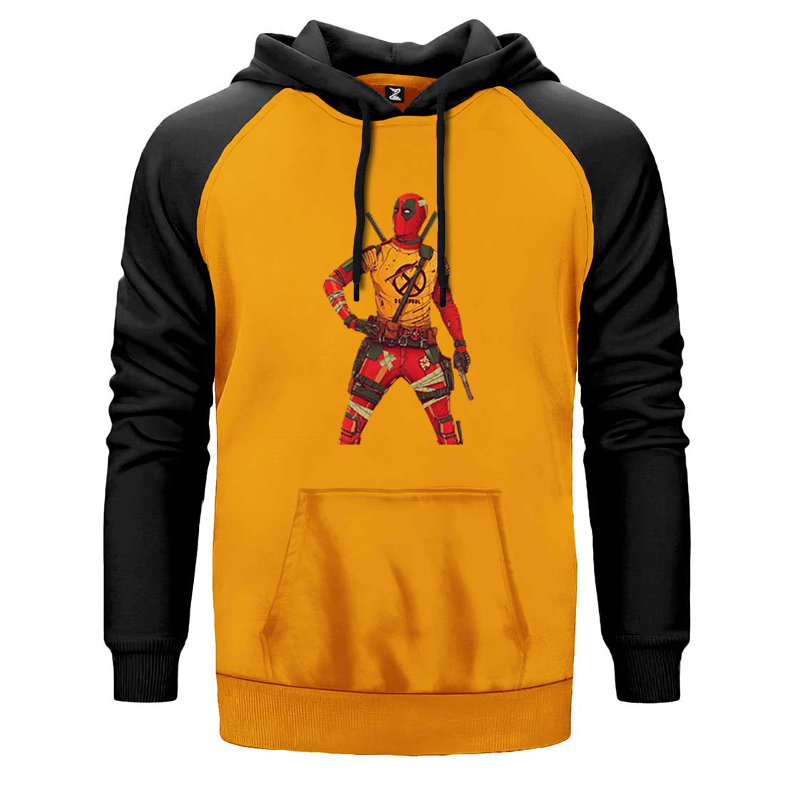 Deadpool X Men Logo Çift Renk Reglan Kol Sweatshirt