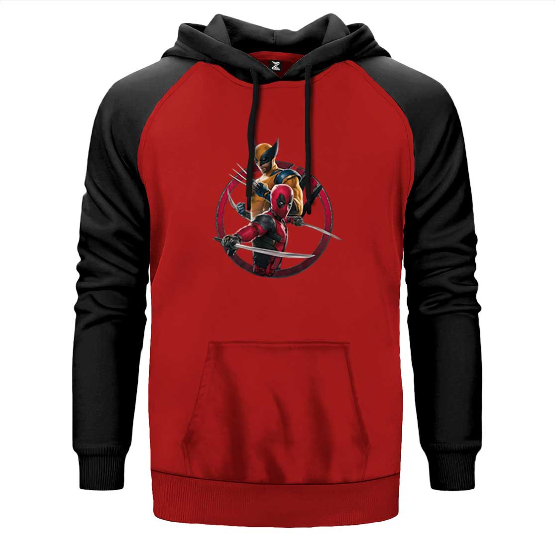 Deadpool Wolverine Movie Çift Renk Reglan Kol Sweatshirt