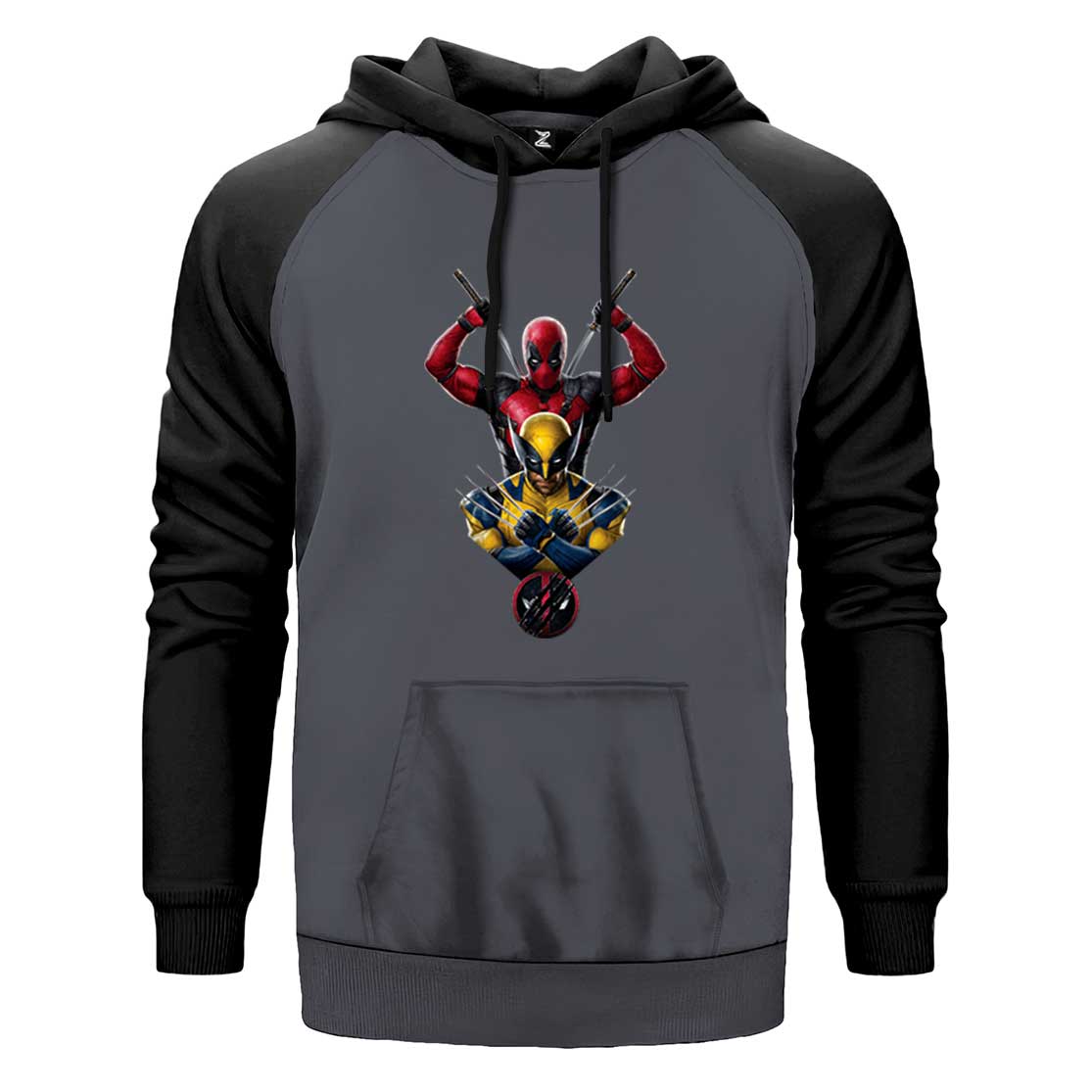 Deadpool Wolverine Warrios Çift Renk Reglan Kol Sweatshirt