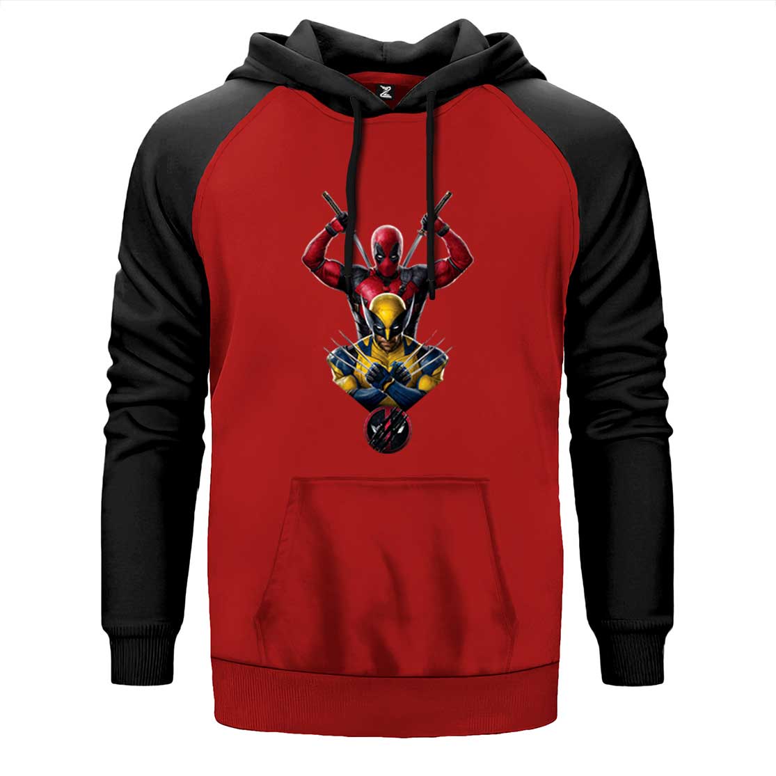 Deadpool Wolverine Warrios Çift Renk Reglan Kol Sweatshirt