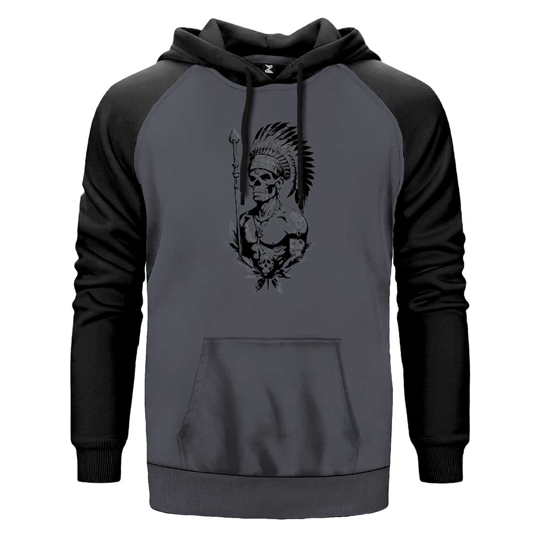 Kızıldereli Skull Warrios Çift Renk Reglan Kol Sweatshirt