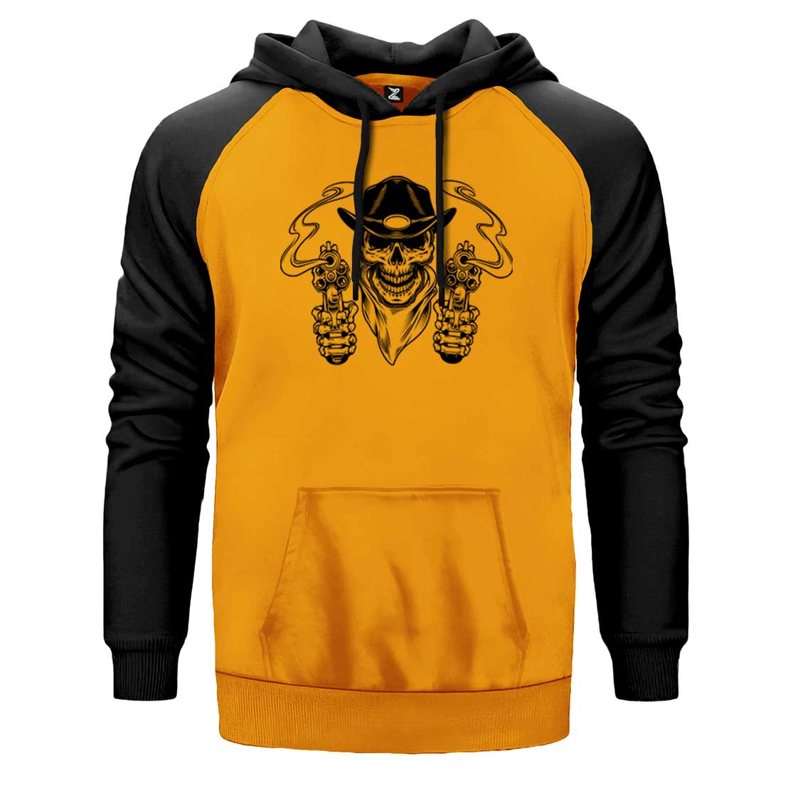 Kovboy Skull Bandana Çift Renk Reglan Kol Sweatshirt