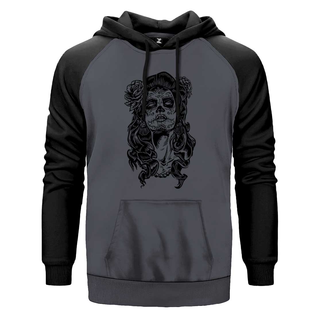 La Calavera Catrina Çift Renk Reglan Kol Sweatshirt