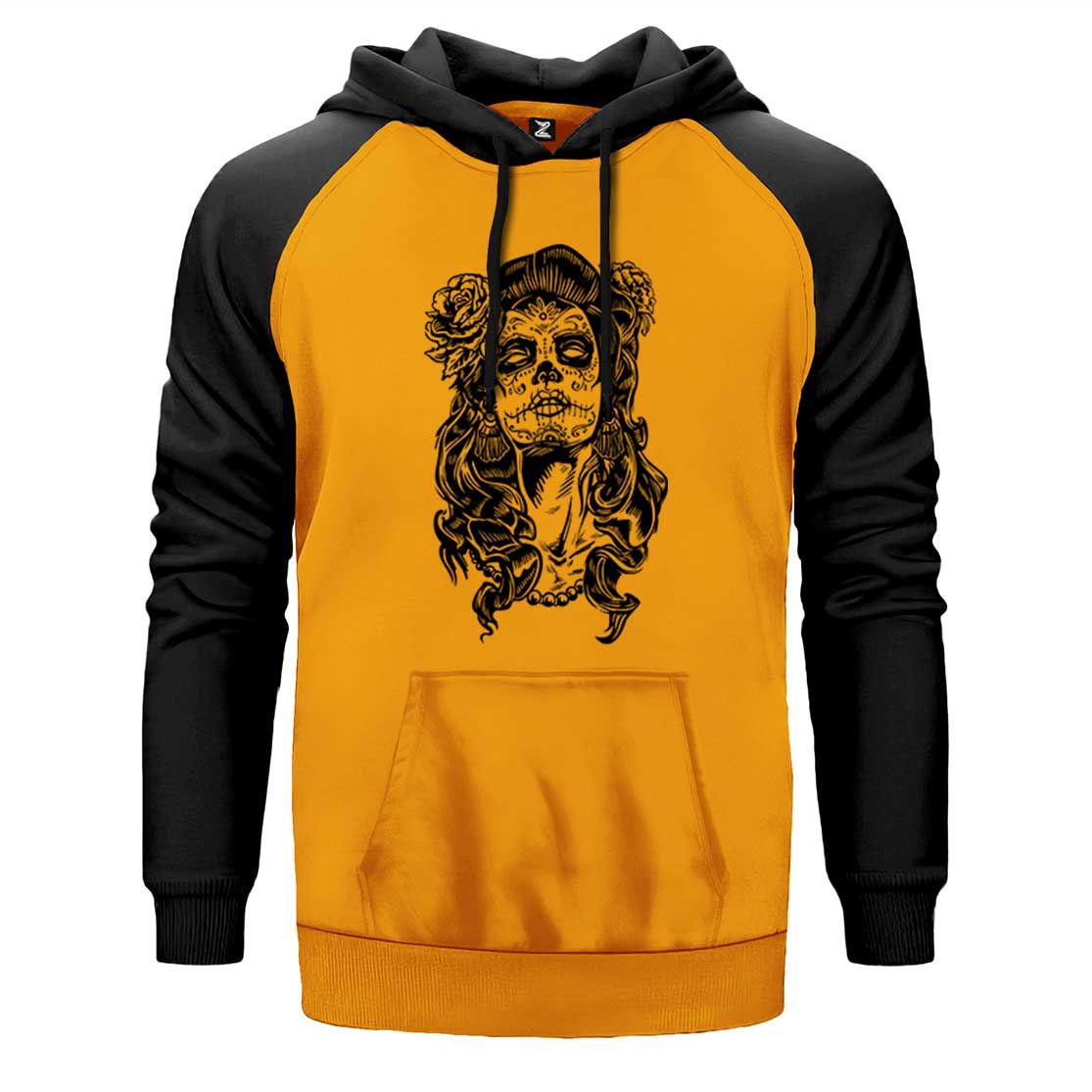 La Calavera Catrina Çift Renk Reglan Kol Sweatshirt