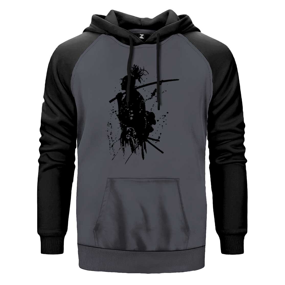 Samurai Miyamoto Musashi Çift Renk Reglan Kol Sweatshirt